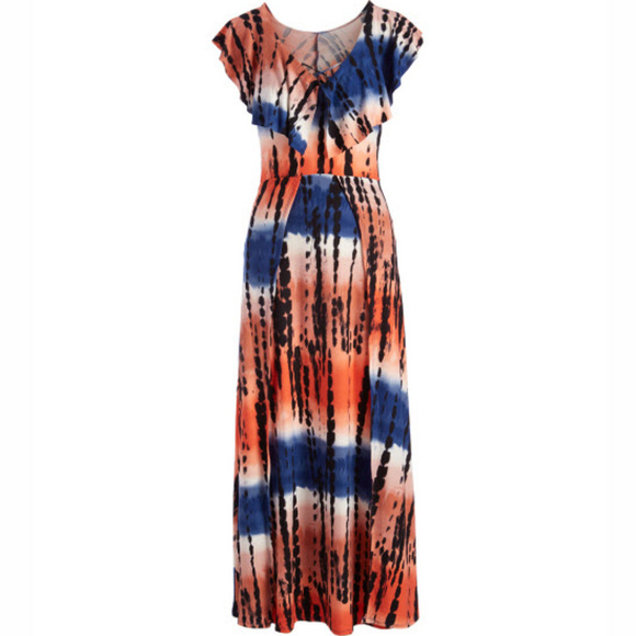 Derek Heart Dresses & Skirts - NWOT Derek Heart Tie Dye Ruffle Maxi Dress - S